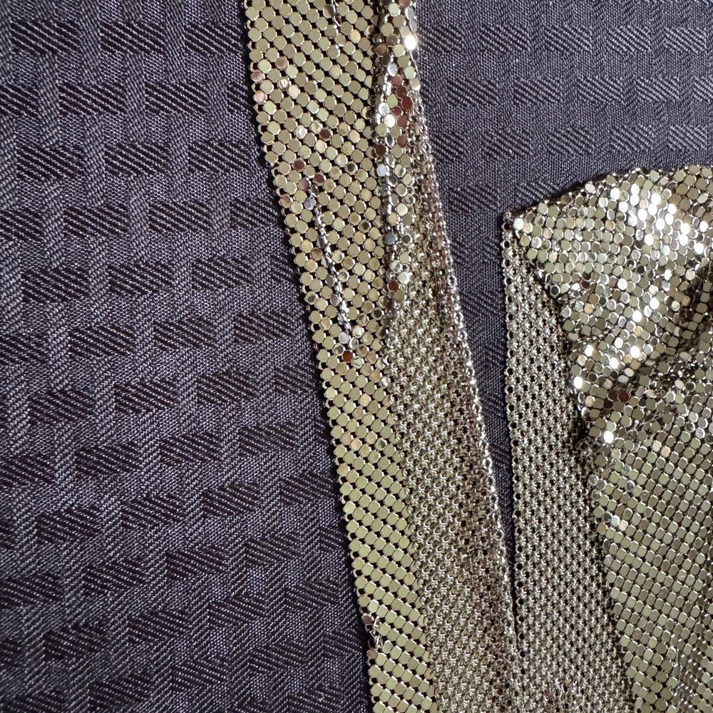 54”silver mesh sash Whiting and Davis